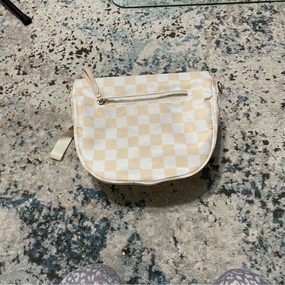 Checkered Cream and White Women's Bag - Picture 2 of 11